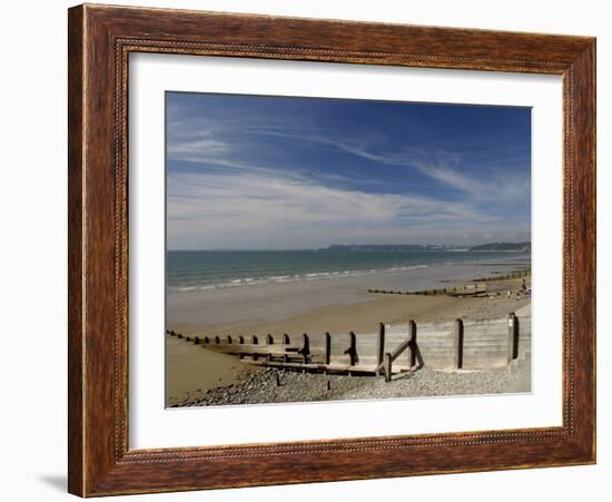 Wooden Groyne on the Beach at Amroth, Pembrokeshire, Wales, United Kingdom-Rob Cousins-Framed Photographic Print