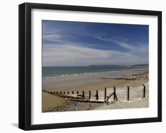 Wooden Groyne on the Beach at Amroth, Pembrokeshire, Wales, United Kingdom-Rob Cousins-Framed Photographic Print