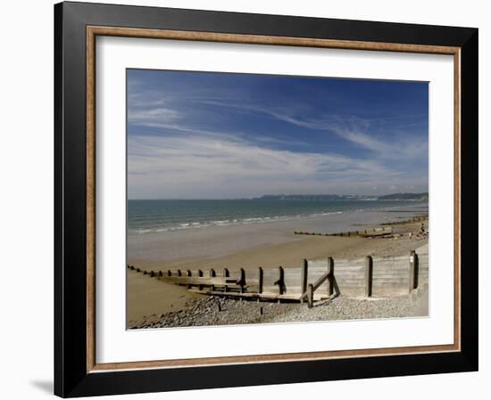 Wooden Groyne on the Beach at Amroth, Pembrokeshire, Wales, United Kingdom-Rob Cousins-Framed Photographic Print