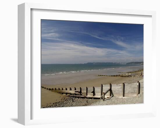 Wooden Groyne on the Beach at Amroth, Pembrokeshire, Wales, United Kingdom-Rob Cousins-Framed Photographic Print