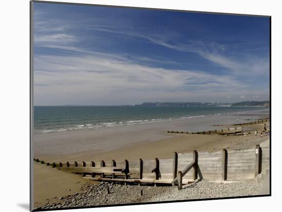 Wooden Groyne on the Beach at Amroth, Pembrokeshire, Wales, United Kingdom-Rob Cousins-Mounted Photographic Print