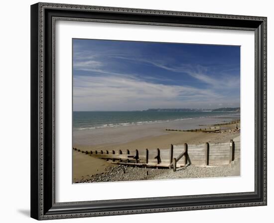 Wooden Groyne on the Beach at Amroth, Pembrokeshire, Wales, United Kingdom-Rob Cousins-Framed Photographic Print