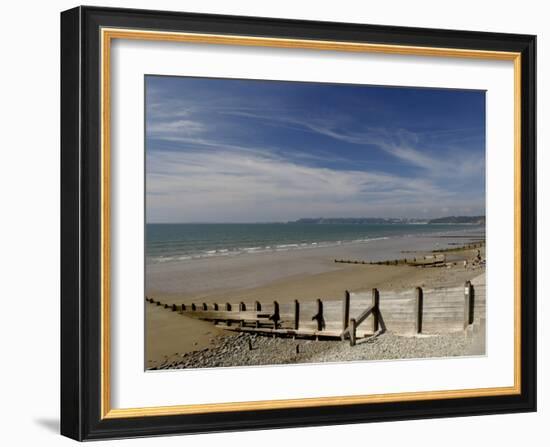 Wooden Groyne on the Beach at Amroth, Pembrokeshire, Wales, United Kingdom-Rob Cousins-Framed Photographic Print