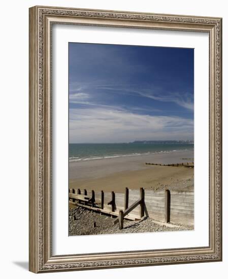 Wooden Groyne on the Beach at Amroth, Pembrokeshire, Wales, United Kingdom-Rob Cousins-Framed Photographic Print