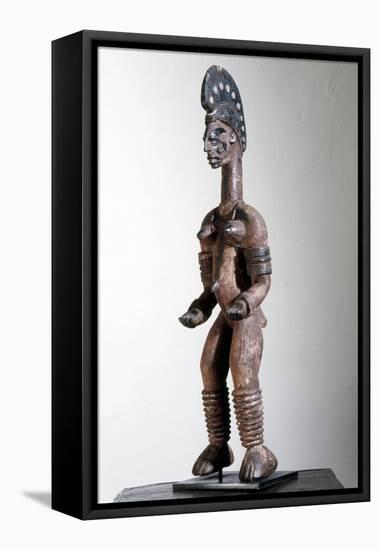 Wooden Igbo female shrine figure, Nigeria, 20th century-Werner Forman-Framed Premier Image Canvas