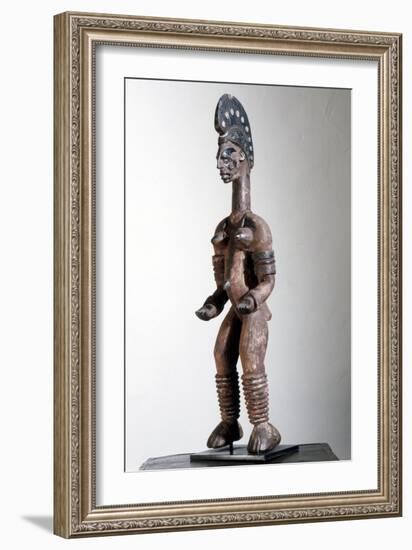 Wooden Igbo female shrine figure, Nigeria, 20th century-Werner Forman-Framed Giclee Print