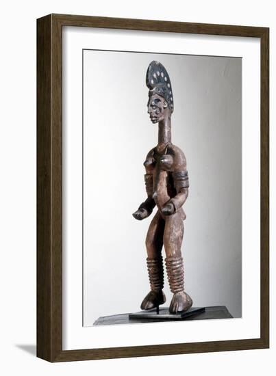 Wooden Igbo female shrine figure, Nigeria, 20th century-Werner Forman-Framed Giclee Print