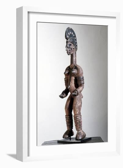 Wooden Igbo female shrine figure, Nigeria, 20th century-Werner Forman-Framed Giclee Print
