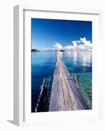 Wooden Jetty Extending off Kadidiri Island, Togian Islands, Sulawesi-Jay Sturdevant-Framed Photographic Print