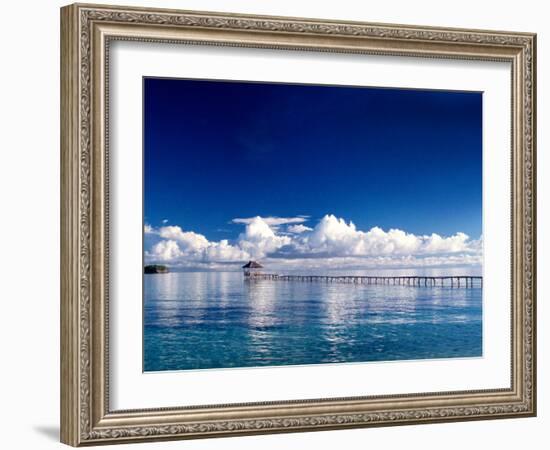 Wooden Jetty Extending off Kadidiri Island, Togian Islands, Sulawesi-Jay Sturdevant-Framed Photographic Print