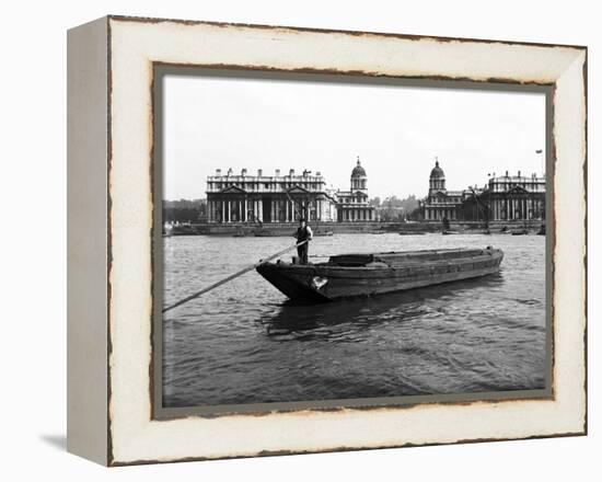 Wooden Lighter and Topsail Barges on the Thames at Greenwich, London, C1905-null-Framed Premier Image Canvas