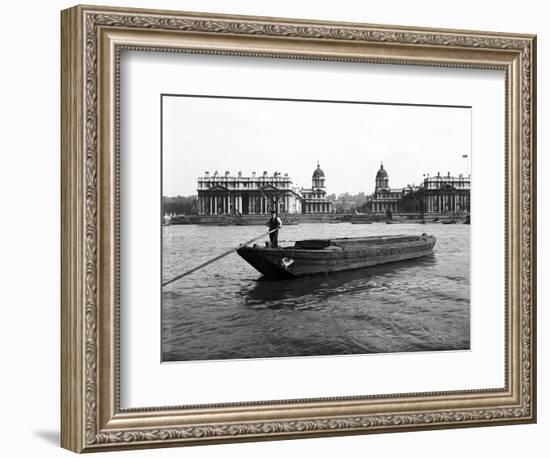 Wooden Lighter and Topsail Barges on the Thames at Greenwich, London, C1905-null-Framed Photographic Print