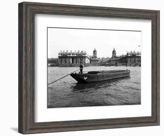 Wooden Lighter and Topsail Barges on the Thames at Greenwich, London, C1905-null-Framed Photographic Print