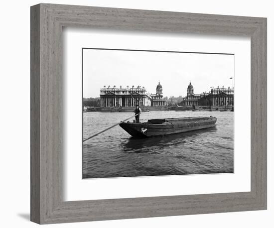 Wooden Lighter and Topsail Barges on the Thames at Greenwich, London, C1905-null-Framed Photographic Print