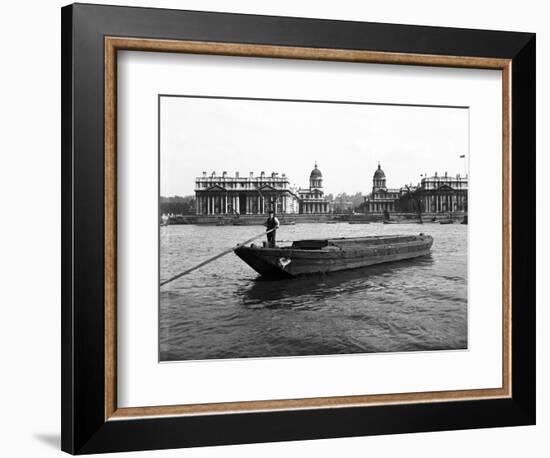 Wooden Lighter and Topsail Barges on the Thames at Greenwich, London, C1905-null-Framed Photographic Print