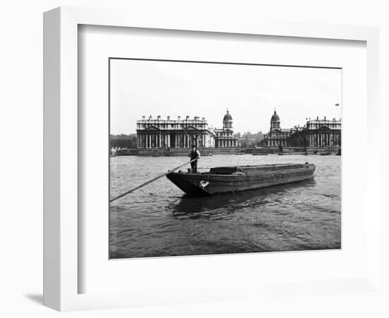 Wooden Lighter and Topsail Barges on the Thames at Greenwich, London, C1905-null-Framed Photographic Print