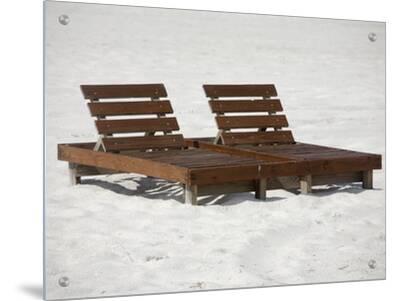 wooden beach lounge chairs