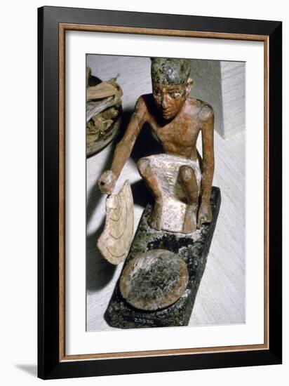 Wooden Model of Man fanning Fire, Egyptian Tomb Finding, c1900 BC-Unknown-Framed Giclee Print