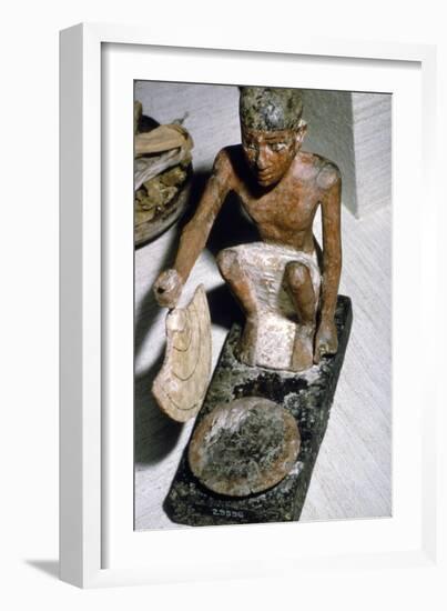 Wooden Model of Man fanning Fire, Egyptian Tomb Finding, c1900 BC-Unknown-Framed Giclee Print