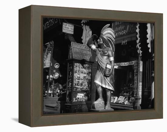 Wooden Native American Cigar Shop Statue-null-Framed Premier Image Canvas