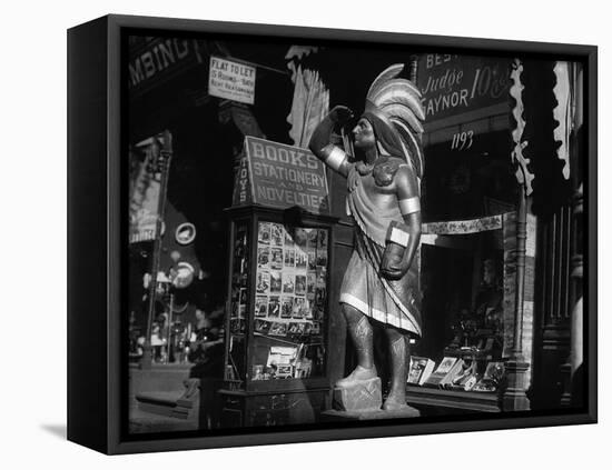 Wooden Native American Cigar Shop Statue-null-Framed Premier Image Canvas