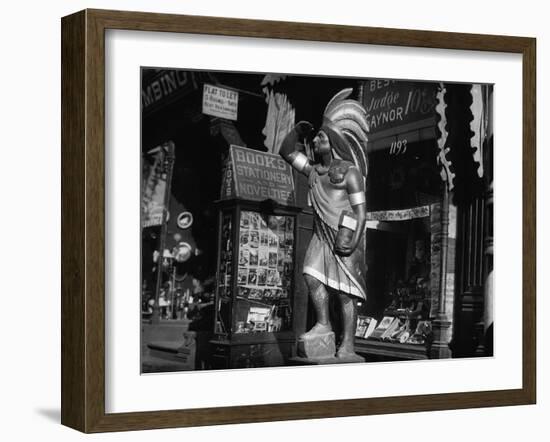 Wooden Native American Cigar Shop Statue-null-Framed Photographic Print
