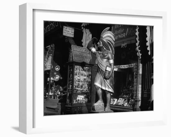 Wooden Native American Cigar Shop Statue-null-Framed Photographic Print
