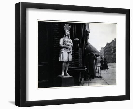 Wooden Native American Store Statue-null-Framed Photographic Print