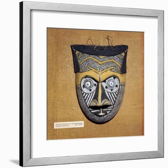 Wooden painted Sala Malu mask, Bangongo Tribe, Africa-Unknown-Framed Giclee Print