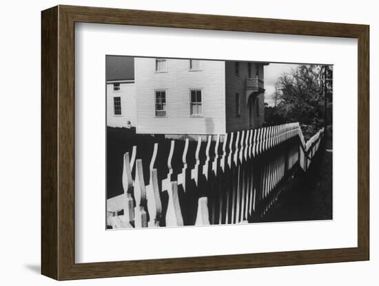 Wooden Picket Fence Surrounding a Building Built in 1850 in a Shaker Community-John Loengard-Framed Photographic Print