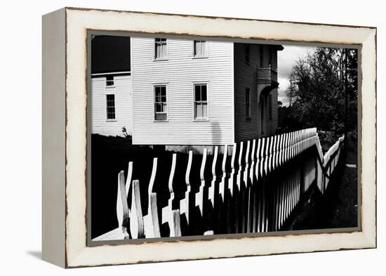 Wooden Picket Fence Surrounding a Building Built in 1850 in a Shaker Community-John Loengard-Framed Premier Image Canvas