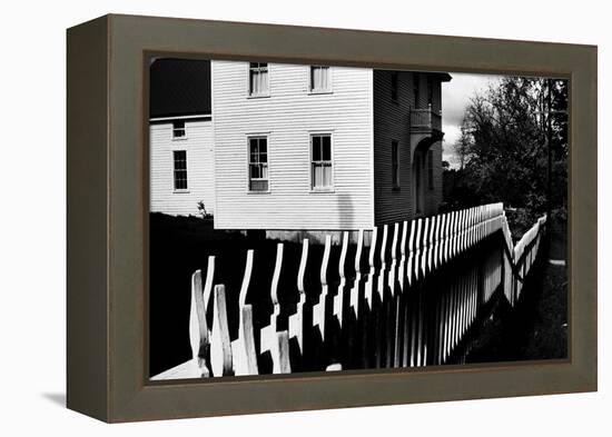 Wooden Picket Fence Surrounding a Building Built in 1850 in a Shaker Community-John Loengard-Framed Premier Image Canvas