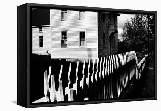 Wooden Picket Fence Surrounding a Building Built in 1850 in a Shaker Community-John Loengard-Framed Premier Image Canvas