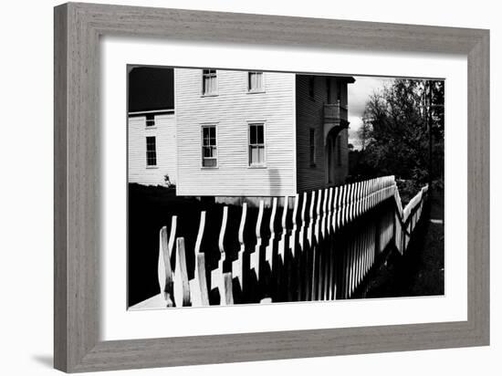 Wooden Picket Fence Surrounding a Building Built in 1850 in a Shaker Community-John Loengard-Framed Giclee Print