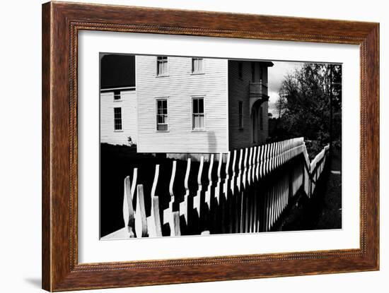 Wooden Picket Fence Surrounding a Building Built in 1850 in a Shaker Community-John Loengard-Framed Giclee Print