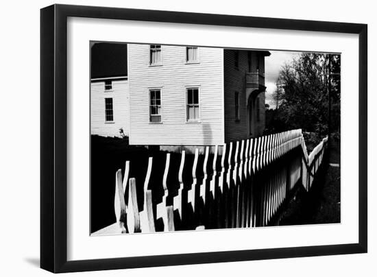 Wooden Picket Fence Surrounding a Building Built in 1850 in a Shaker Community-John Loengard-Framed Giclee Print