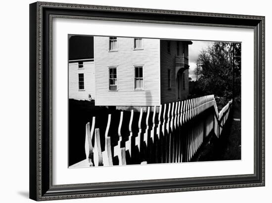 Wooden Picket Fence Surrounding a Building Built in 1850 in a Shaker Community-John Loengard-Framed Giclee Print