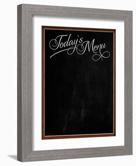 Wooden Picture Frame Chalkboard Blackboard Used as Today's Menu-MarjanCermelj-Framed Art Print