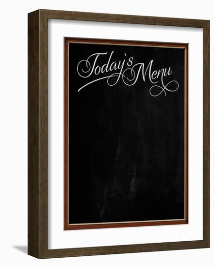 Wooden Picture Frame Chalkboard Blackboard Used as Today's Menu-MarjanCermelj-Framed Art Print