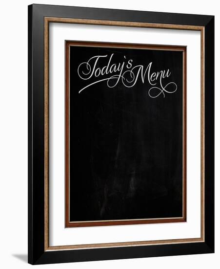 Wooden Picture Frame Chalkboard Blackboard Used as Today's Menu-MarjanCermelj-Framed Art Print