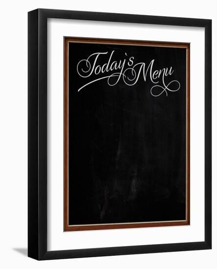 Wooden Picture Frame Chalkboard Blackboard Used as Today's Menu-MarjanCermelj-Framed Art Print