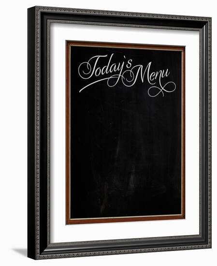 Wooden Picture Frame Chalkboard Blackboard Used as Today's Menu-MarjanCermelj-Framed Art Print