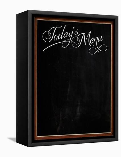 Wooden Picture Frame Chalkboard Blackboard Used as Today's Menu-MarjanCermelj-Framed Stretched Canvas