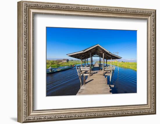 Wooden pier, Lake Inle, Shan State, Myanmar (Burma)-Jan Miracky-Framed Photographic Print