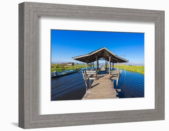 Wooden pier, Lake Inle, Shan State, Myanmar (Burma)-Jan Miracky-Framed Photographic Print