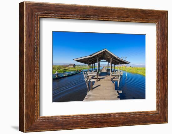 Wooden pier, Lake Inle, Shan State, Myanmar (Burma)-Jan Miracky-Framed Photographic Print