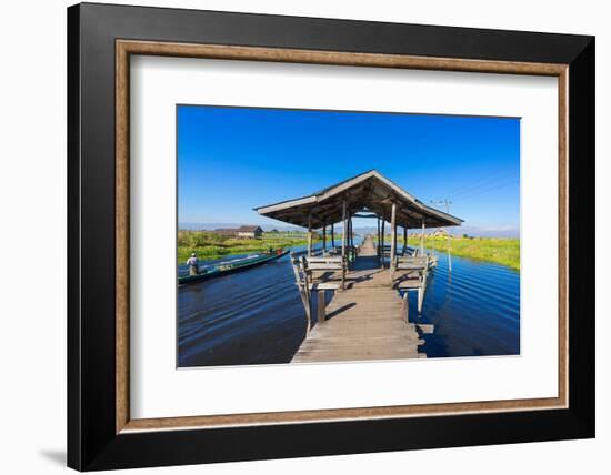 Wooden pier, Lake Inle, Shan State, Myanmar (Burma)-Jan Miracky-Framed Photographic Print