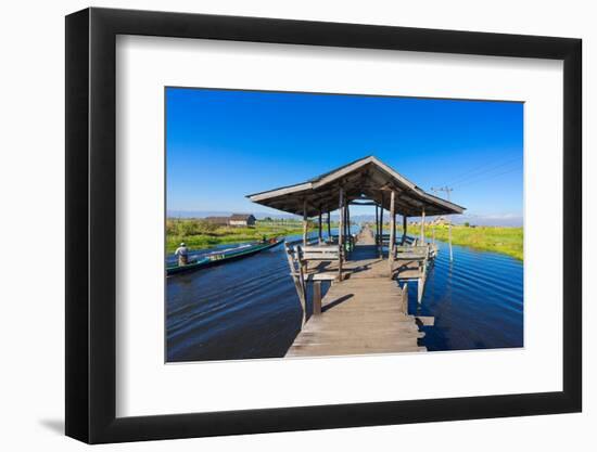 Wooden pier, Lake Inle, Shan State, Myanmar (Burma)-Jan Miracky-Framed Photographic Print