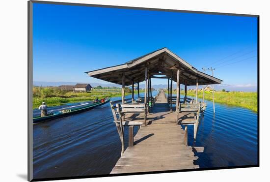 Wooden pier, Lake Inle, Shan State, Myanmar (Burma)-Jan Miracky-Mounted Photographic Print