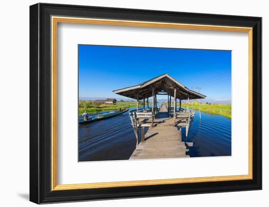 Wooden pier, Lake Inle, Shan State, Myanmar (Burma)-Jan Miracky-Framed Photographic Print